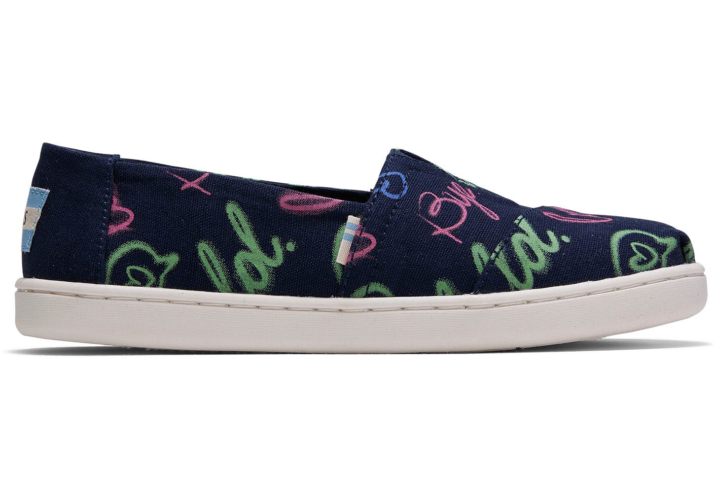 Toms Classics Electric Love Glow In The Dark Print - Kids Alpargata Espadrilles - Navy - NZ - 501769